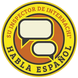 InterNACHI badge stating "Habla Español," indicating availability of Spanish-speaking inspectors for professional home inspections.