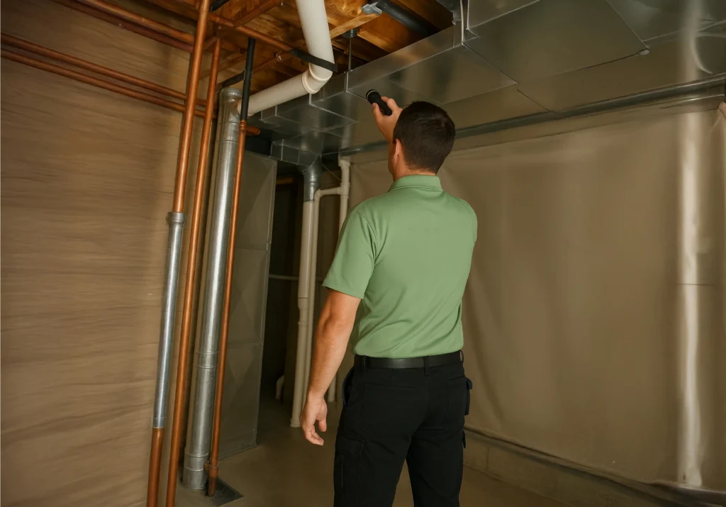 Excess indoor humidity, poor ventilation, and condensation around HVAC systems can create mold conditions without obvious plumbing failure.