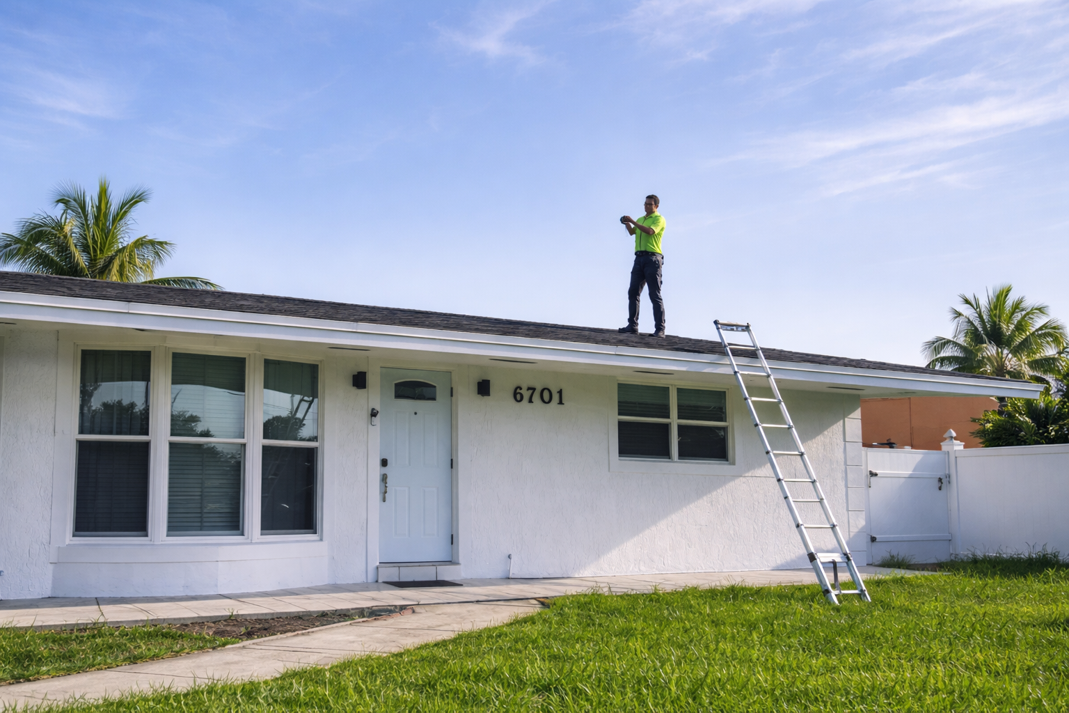 home inspectors performing a roof inspection