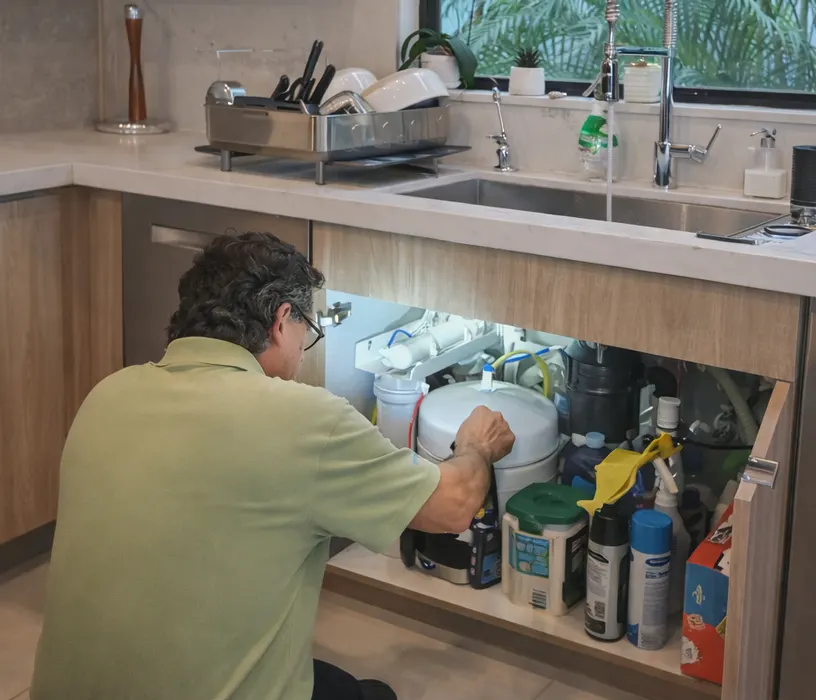 plumbing system inspection during a home inspection in Davie, Fl